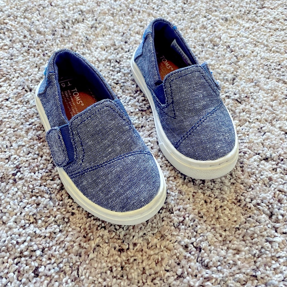 Blue Toms slip ons - Toddler size 5